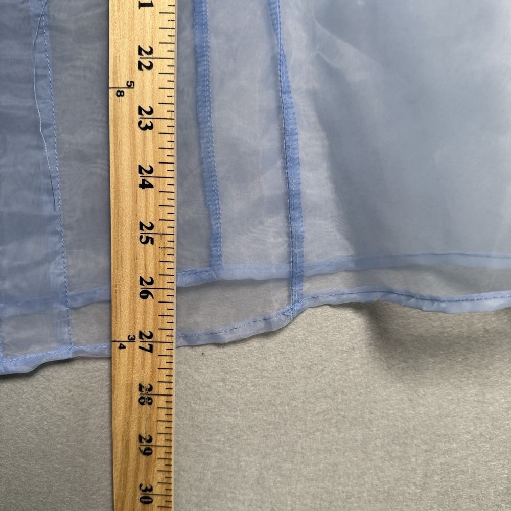 Sheer Ruffle Top Coquette Regency Fairy Romantic Knife Pleats Light Blue Sz XL - Picture 11 of 11